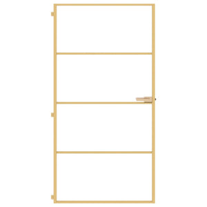 Porta Interni Sottile Oro 102,5x201,5 Vetro Temperato Alluminio 155139