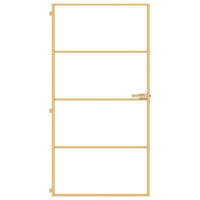 vidaXL Porta Interni Sottile Oro 102,5x201,5 Vetro Temperato Alluminio