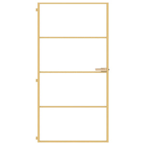 vidaXL Porta Interni Sottile Oro 102,5x201,5 Vetro Temperato Alluminio