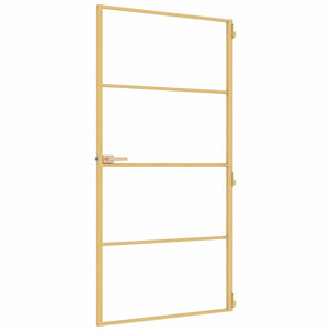 vidaXL Porta Interni Sottile Oro 102,5x201,5 Vetro Temperato Alluminio