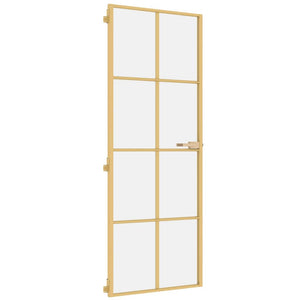 Porta Interni Sottile Oro 76x201,5cm Vetro Temperato Alluminiocod mxl 107771