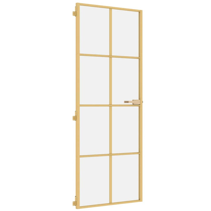 Porta Interni Sottile Oro 76x201,5cm Vetro Temperato Alluminiocod mxl 107771