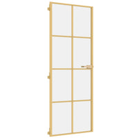 Porta Interni Sottile Oro 76x201,5cm Vetro Temperato Alluminio 155140