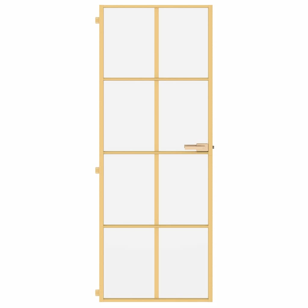 Porta Interni Sottile Oro 76x201,5cm Vetro Temperato Alluminiocod mxl 107771