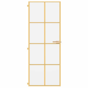 Porta Interni Sottile Oro 76x201,5cm Vetro Temperato Alluminiocod mxl 107771