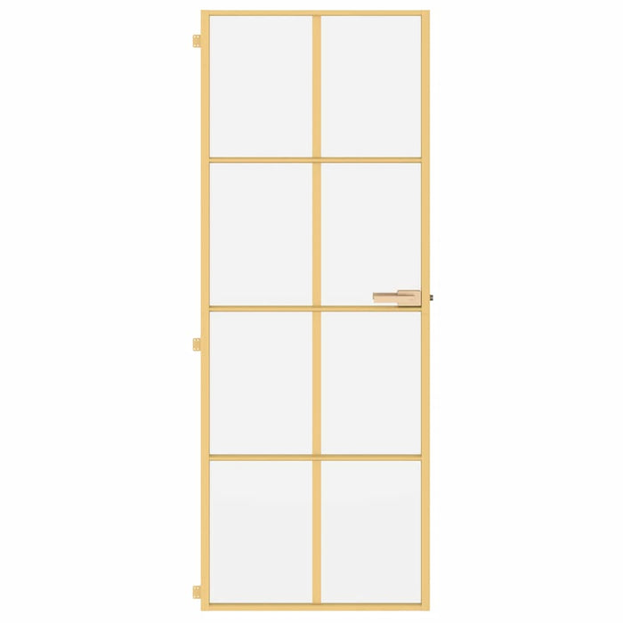 Porta Interni Sottile Oro 76x201,5cm Vetro Temperato Alluminiocod mxl 107771