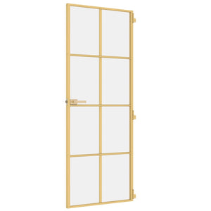 Porta Interni Sottile Oro 76x201,5cm Vetro Temperato Alluminio 155140