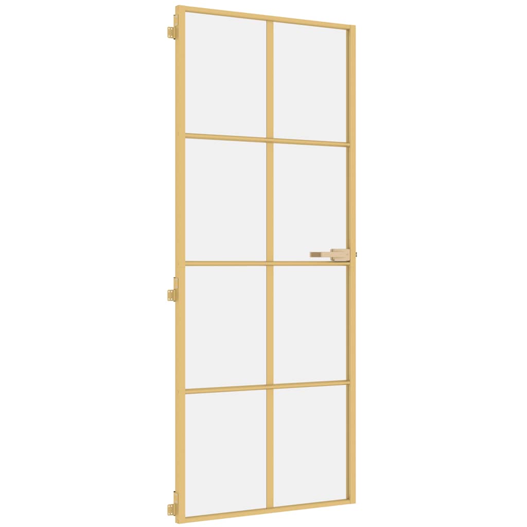 Porta Interni Sottile Oro 83x201,5cm Vetro Temperato Alluminiocod mxl 83815