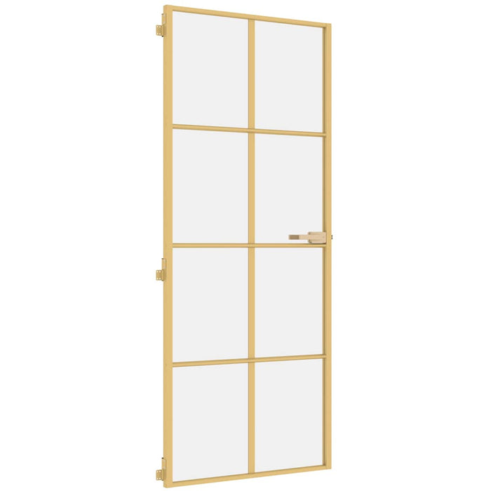Porta Interni Sottile Oro 83x201,5cm Vetro Temperato Alluminiocod mxl 83815
