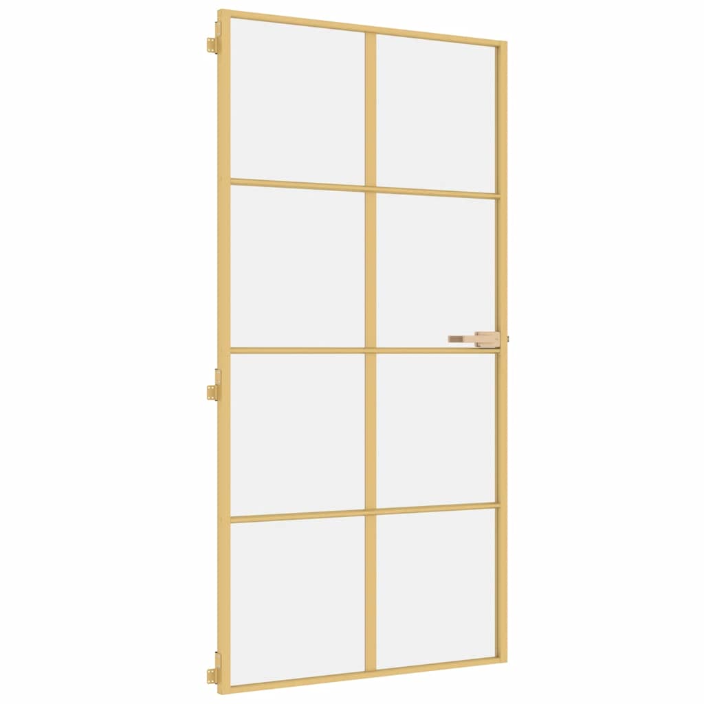 Porta Interni Sottile Oro 102,5x201,5 Vetro Temperato Alluminiocod mxl 83814
