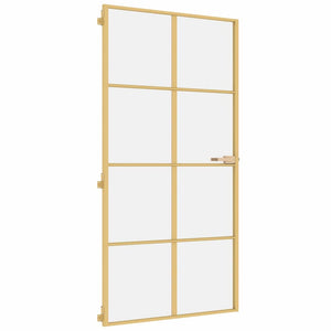 Porta Interni Sottile Oro 102,5x201,5 Vetro Temperato Alluminiocod mxl 83814
