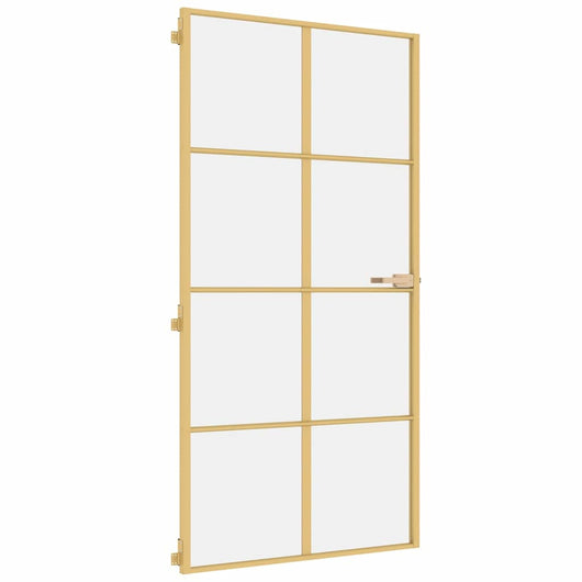 Porta Interni Sottile Oro 102,5x201,5 Vetro Temperato Alluminiocod mxl 83814