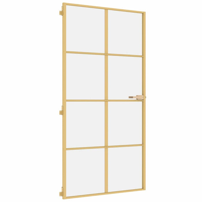 Porta Interni Sottile Oro 102,5x201,5 Vetro Temperato Alluminiocod mxl 83814