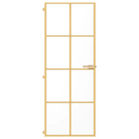 vidaXL Porta Interni Sottile Oro 76x201,5cm Vetro Temperato Alluminio