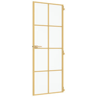vidaXL Porta Interni Sottile Oro 76x201,5cm Vetro Temperato Alluminio