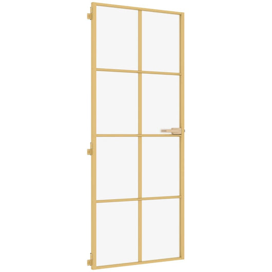Porta Interni Sottile Oro 83x201,5cm Vetro Temperato Alluminio 155145
