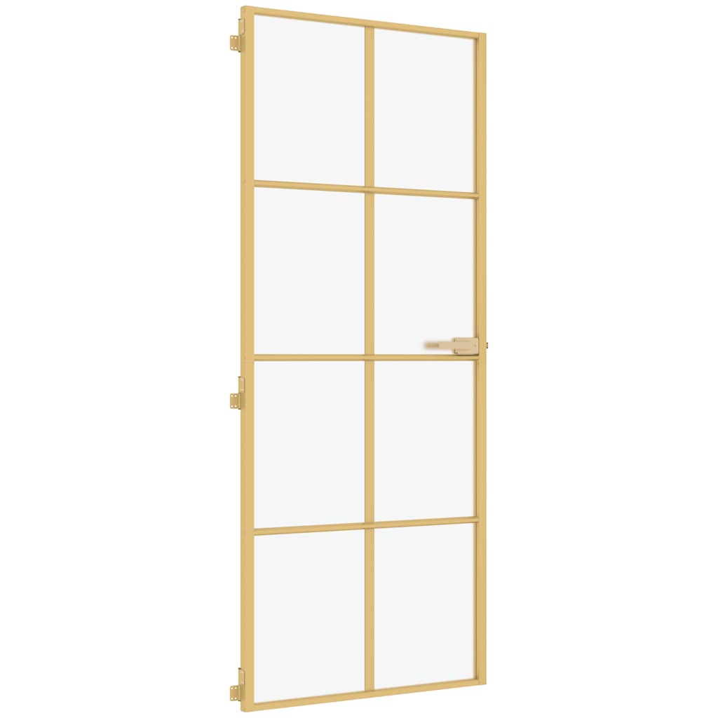 Porta Interni Sottile Oro 83x201,5cm Vetro Temperato Alluminiocod mxl 131748