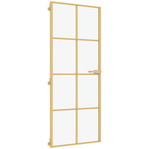 Porta Interni Sottile Oro 83x201,5cm Vetro Temperato Alluminiocod mxl 131748