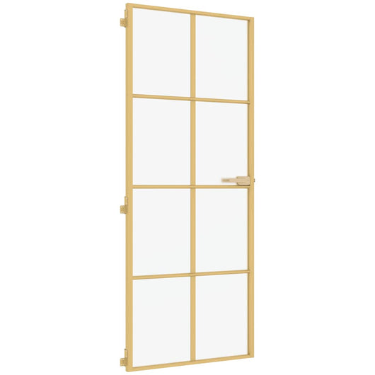 Porta Interni Sottile Oro 83x201,5cm Vetro Temperato Alluminiocod mxl 131748