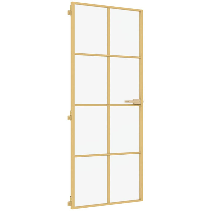 Porta Interni Sottile Oro 83x201,5cm Vetro Temperato Alluminiocod mxl 131748