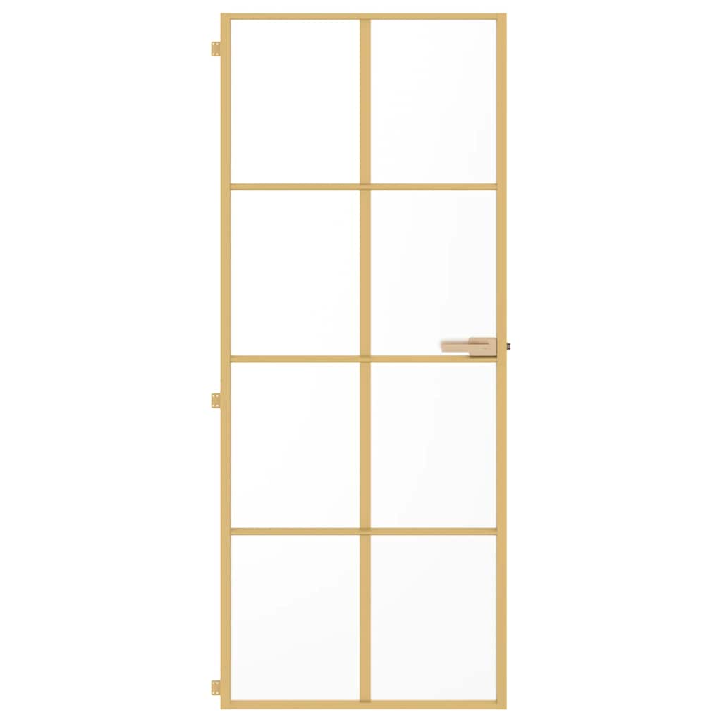 Porta Interni Sottile Oro 83x201,5cm Vetro Temperato Alluminiocod mxl 131748