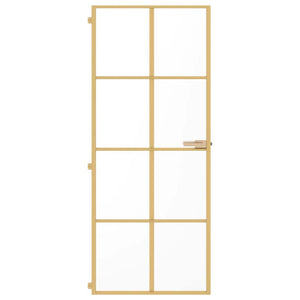 Porta Interni Sottile Oro 83x201,5cm Vetro Temperato Alluminiocod mxl 131748