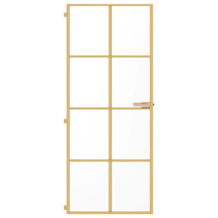 Porta Interni Sottile Oro 83x201,5cm Vetro Temperato Alluminiocod mxl 131748