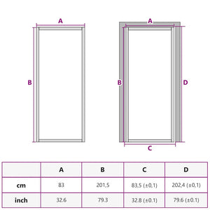 Porta Interni Sottile Oro 83x201,5cm Vetro Temperato Alluminio 155145