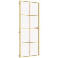 Porta Interni Sottile Oro 93x201,5cm Vetro Temperato Alluminio