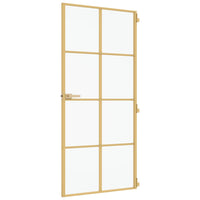 Porta Interni Sottile Oro 93x201,5cm Vetro Temperato Alluminio