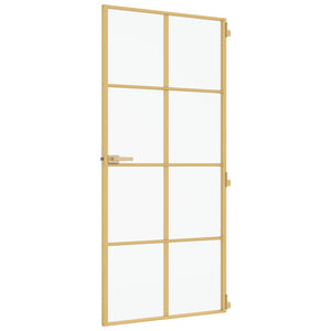 Porta Interni Sottile Oro 93x201,5cm Vetro Temperato Alluminio