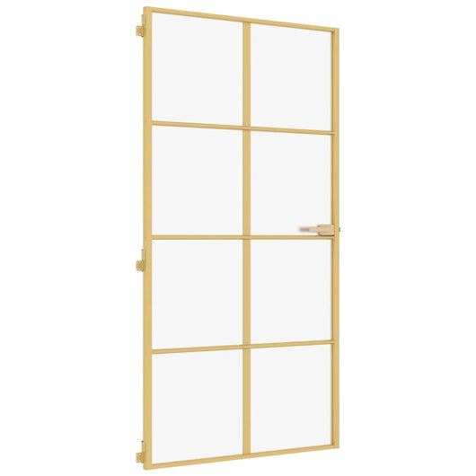 Porta Interni Sottile Oro 102,5x201,5 Vetro Temperato Alluminiocod mxl 131747