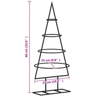 Albero di Natale Decorativo in Metallo Nero 60 cm 359588