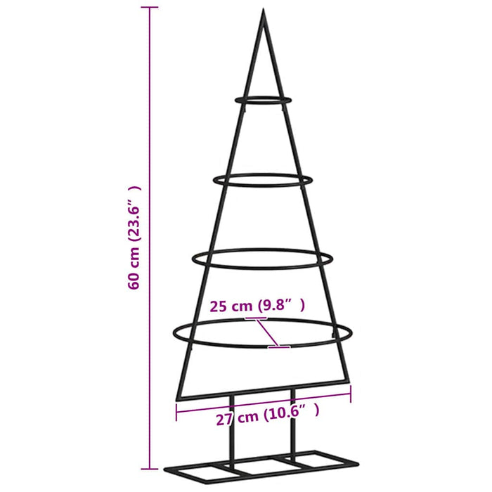 Albero di Natale Decorativo in Metallo Nero 60 cm 359588