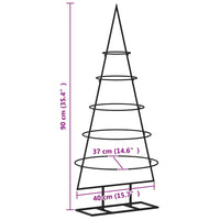 Albero di Natale Decorativo in Metallo Nero 90 cm 359589