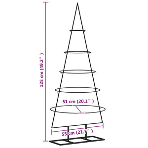 Albero di Natale Decorativo in Metallo Nero 125 cm 359590