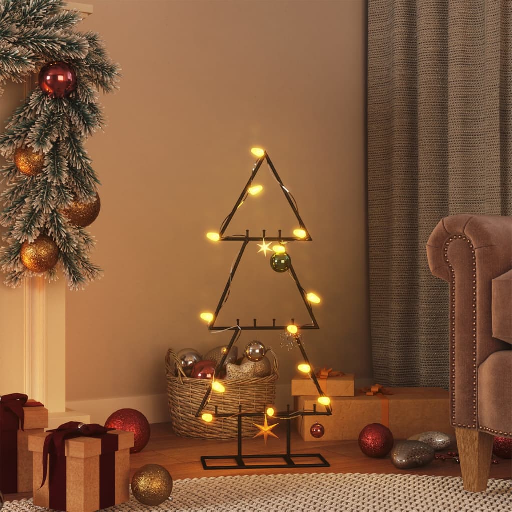 Albero di Natale Decorativo in Metallo Nero 60 cm 359591