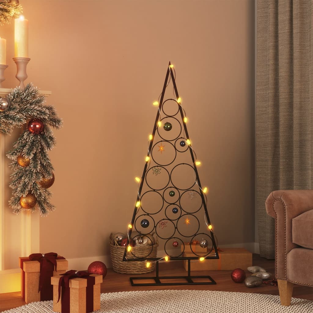 Albero di Natale Decorativo in Metallo Nero 125 cm 359599