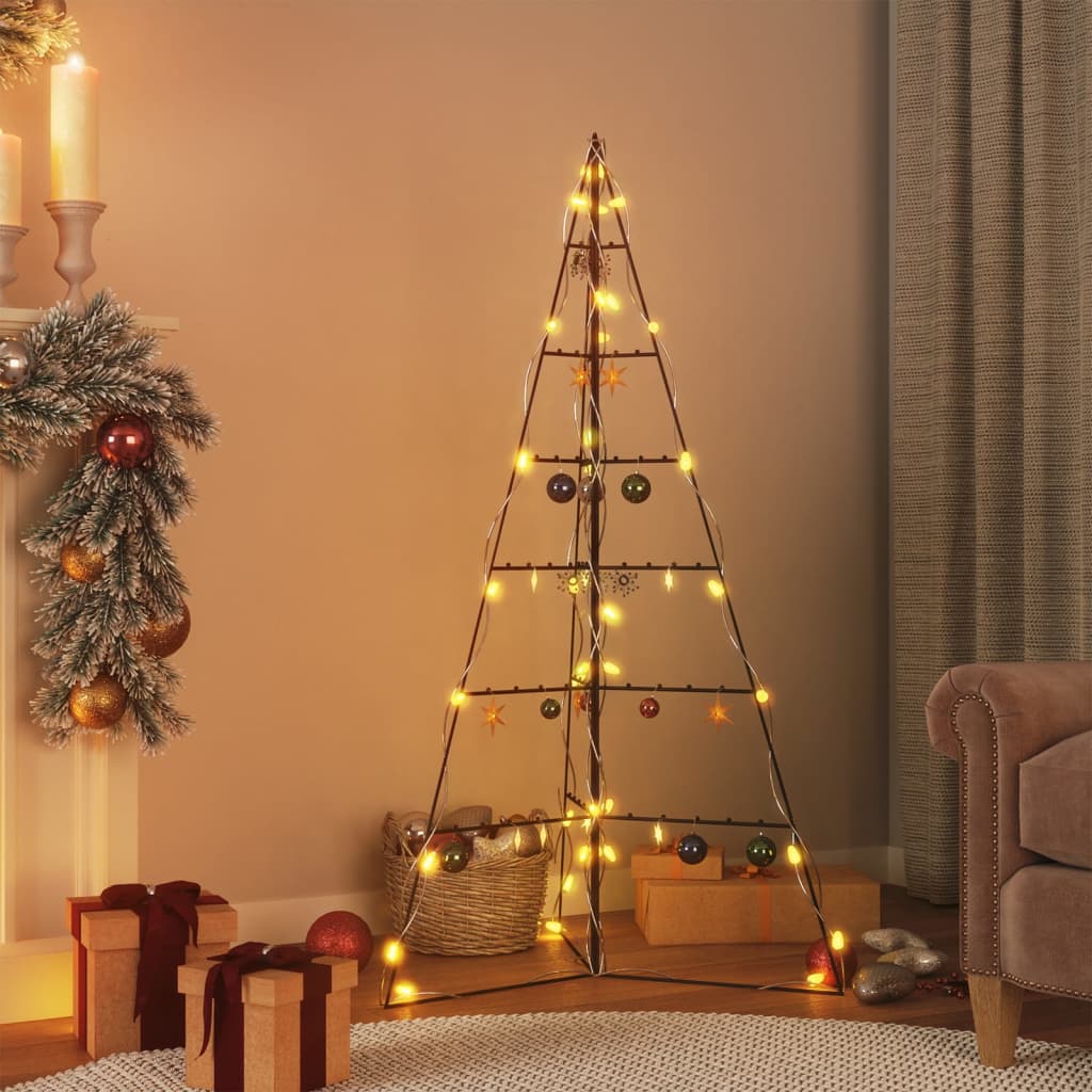 Albero di Natale Decorativo in Metallo Nero 140 cm 359601