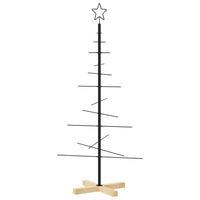 Albero di Natale in Metallo con Base in Legno Nero 120 cm 359603
