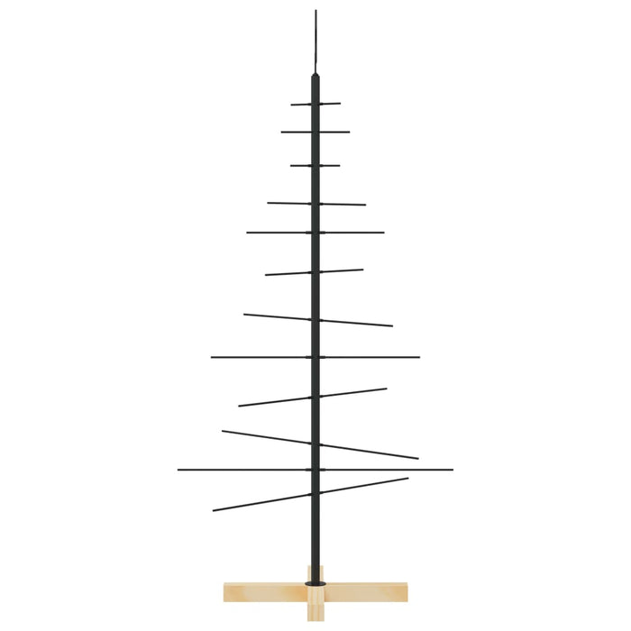 Albero di Natale in Metallo con Base in Legno Nero 120 cm 359603