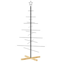 Albero di Natale in Metallo con Base in Legno Nero 150 cm 359604