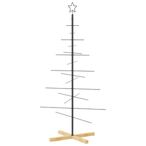 Albero di Natale in Metallo con Base in Legno Nero 150 cmcod mxl 122421