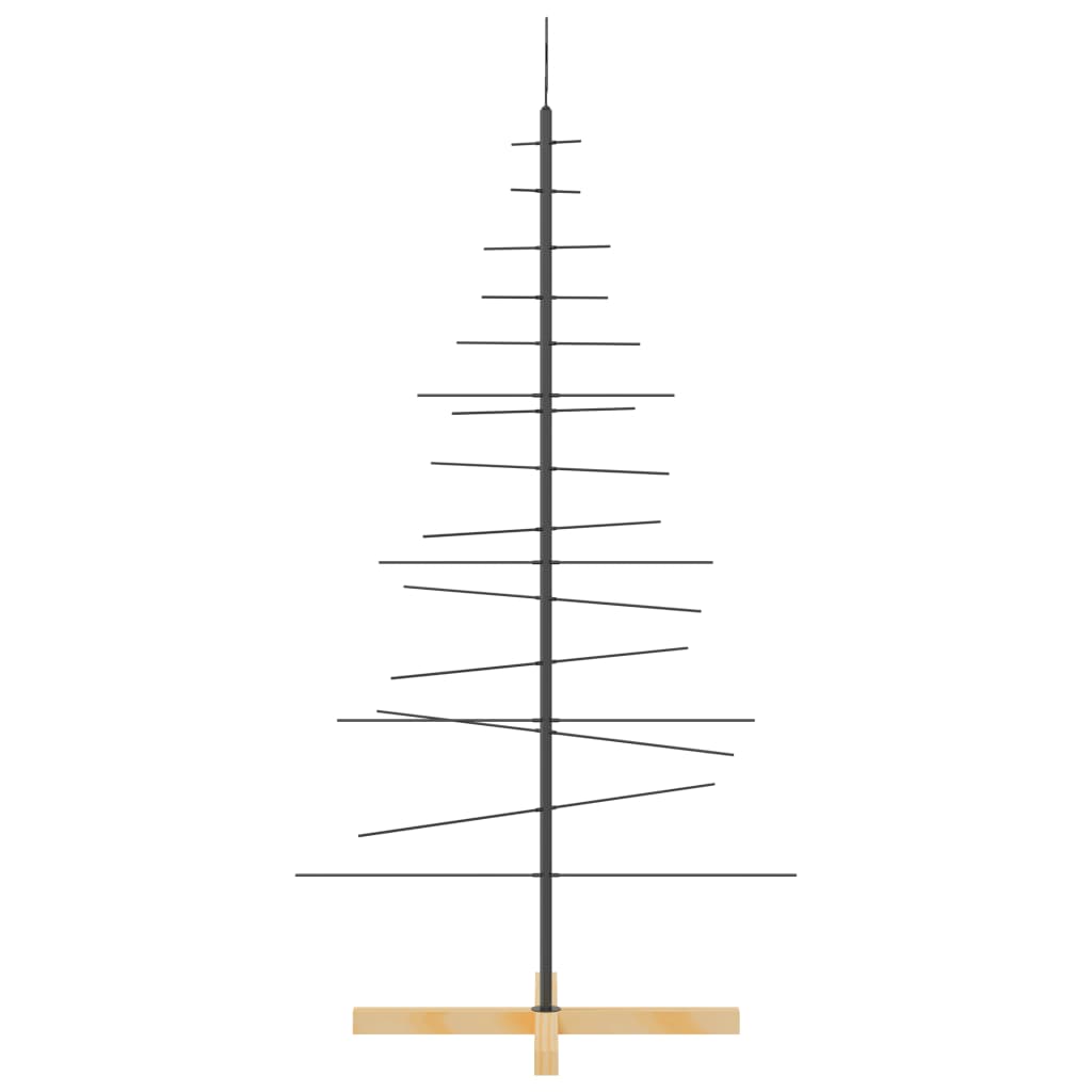 Albero di Natale in Metallo con Base in Legno Nero 150 cm 359604