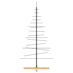 Albero di Natale in Metallo con Base in Legno Nero 150 cm 359604