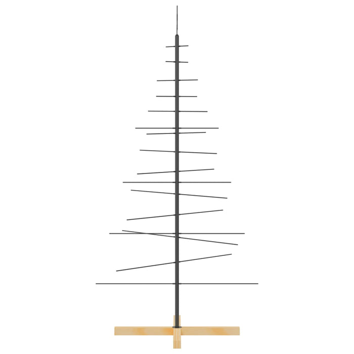 Albero di Natale in Metallo con Base in Legno Nero 150 cm 359604