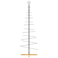Albero di Natale in Metallo con Base in Legno Nero 180 cm 359605