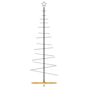 Albero di Natale in Metallo con Base in Legno Nero 180 cm 359605