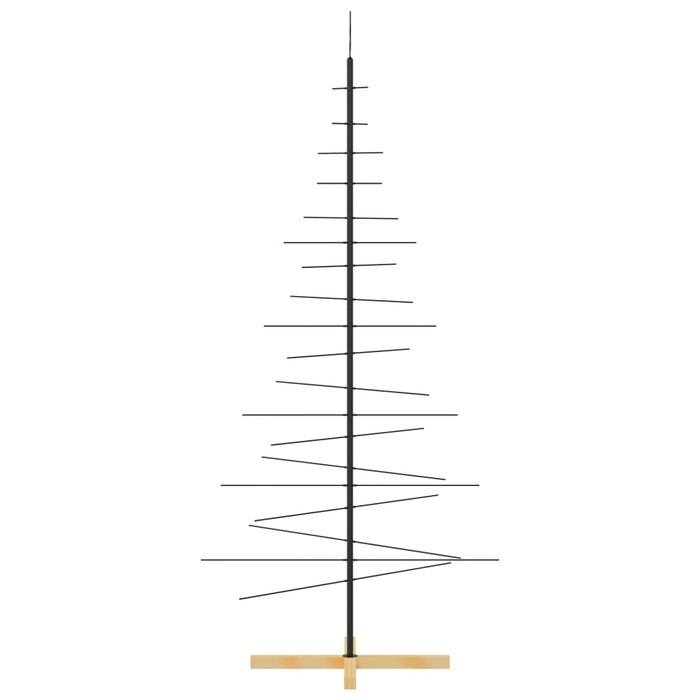 Albero di Natale in Metallo con Base in Legno Nero 180 cm 359605