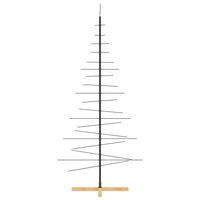 Albero di Natale in Metallo con Base in Legno Nero 180 cm